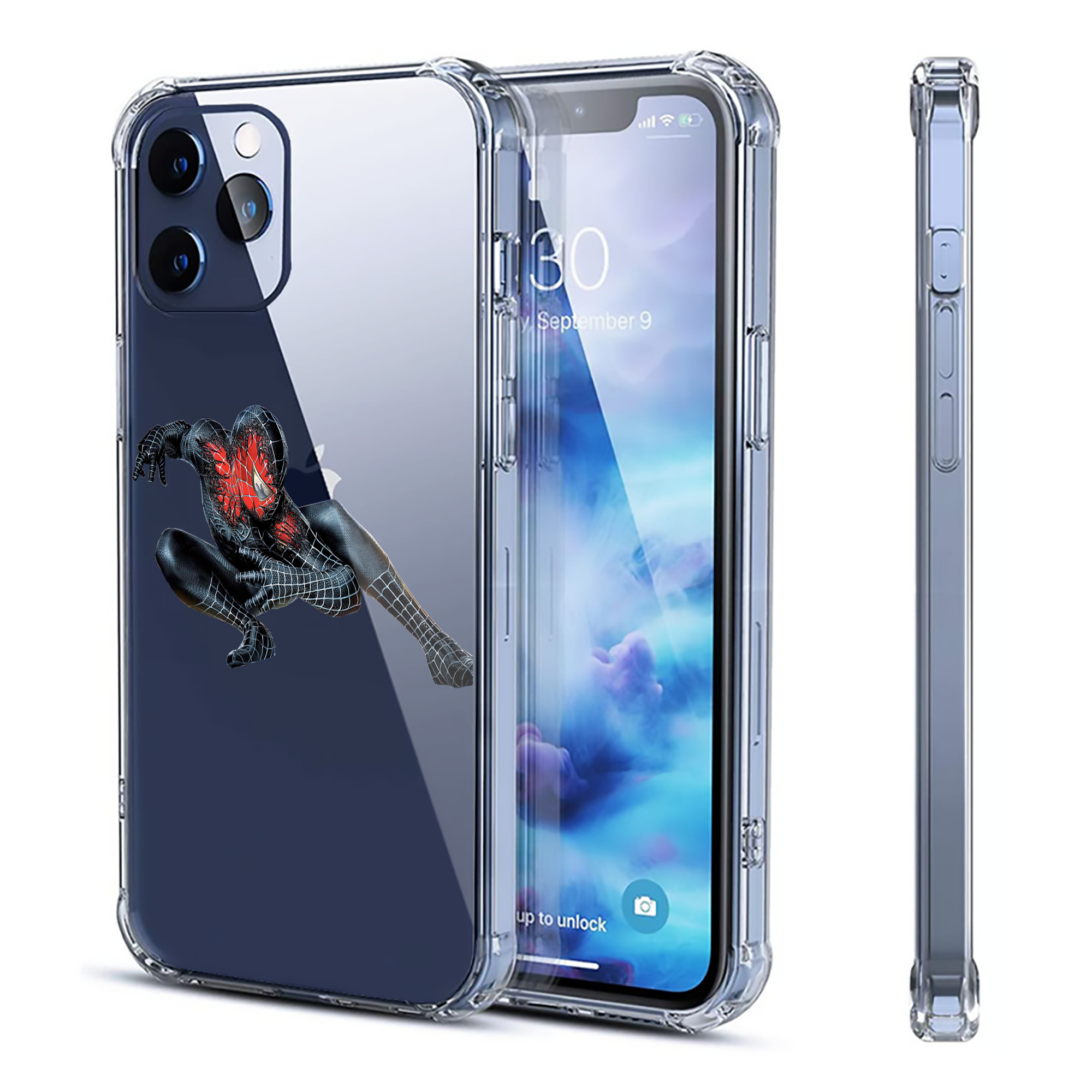 （画像用） Spider Man スパイダーマン 【iPhone 12シリーズ対応】透明スマホケース（クリアソフトケース）